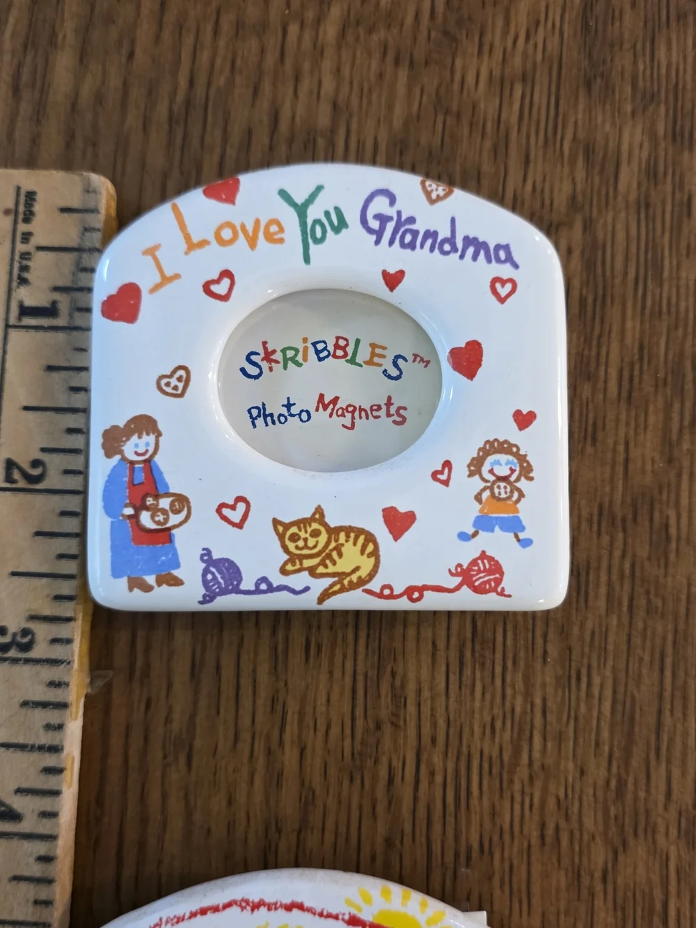 Skribbles 'I Love You Grandma/Grandpa' White Photo Magnets - Set of 2